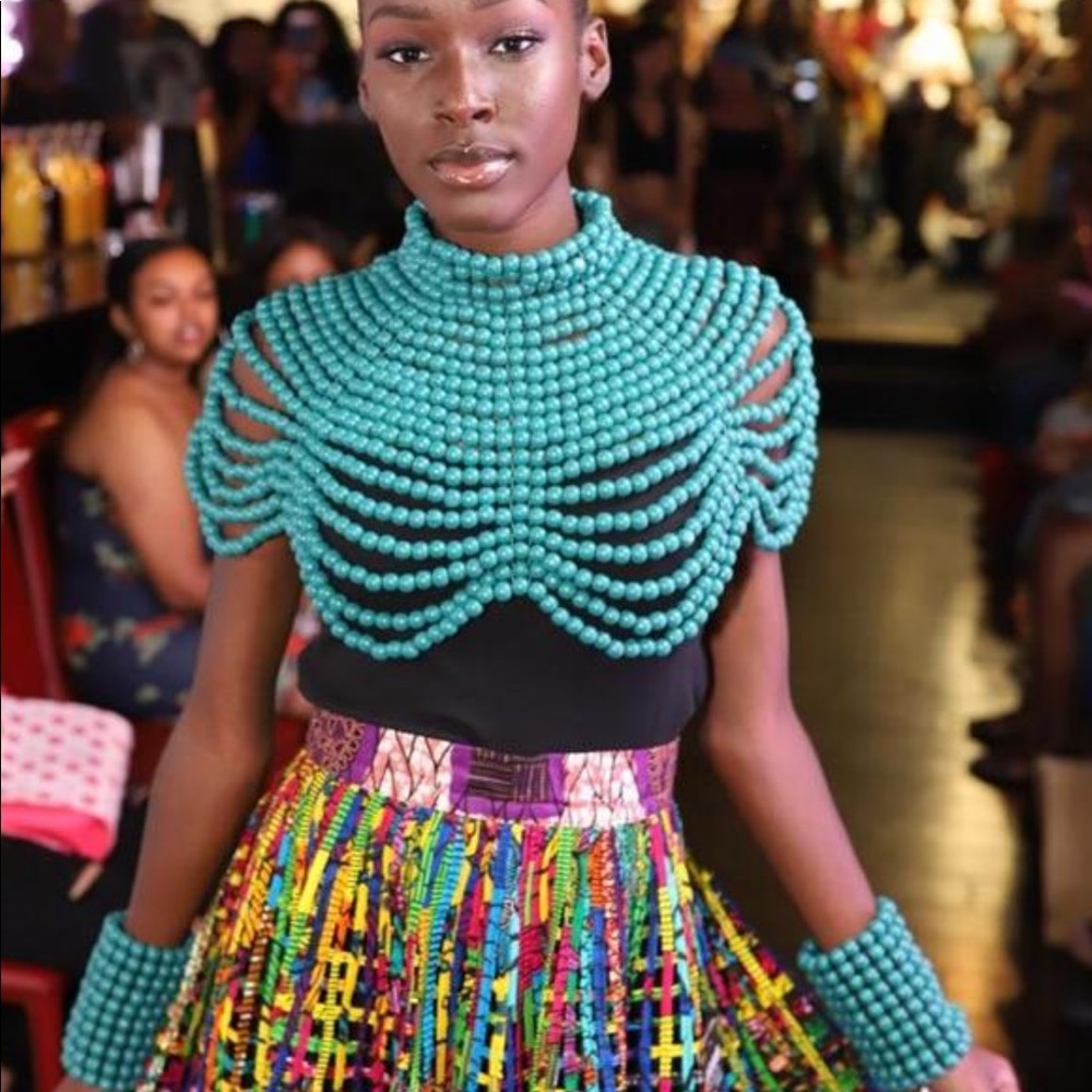 Obaahemaa Janet beaded necklace and bracelet